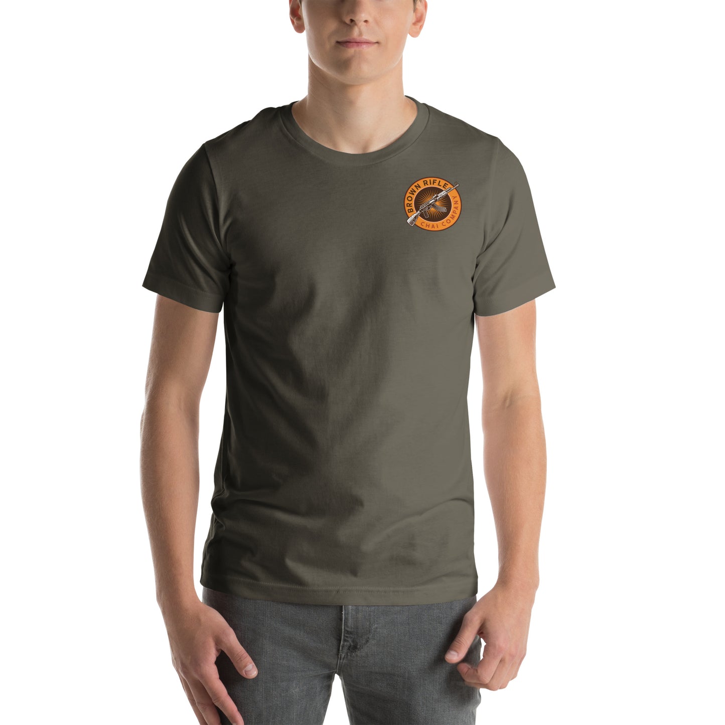 Men's Brown Rifle Chai Company shirt