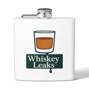Whiskey Leaks Flask – 6oz Stainless Steel Hip Flask