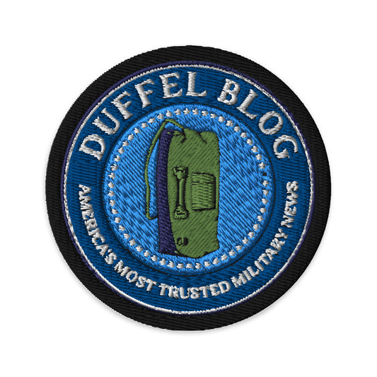 Duffel Blog logo embroidered patches