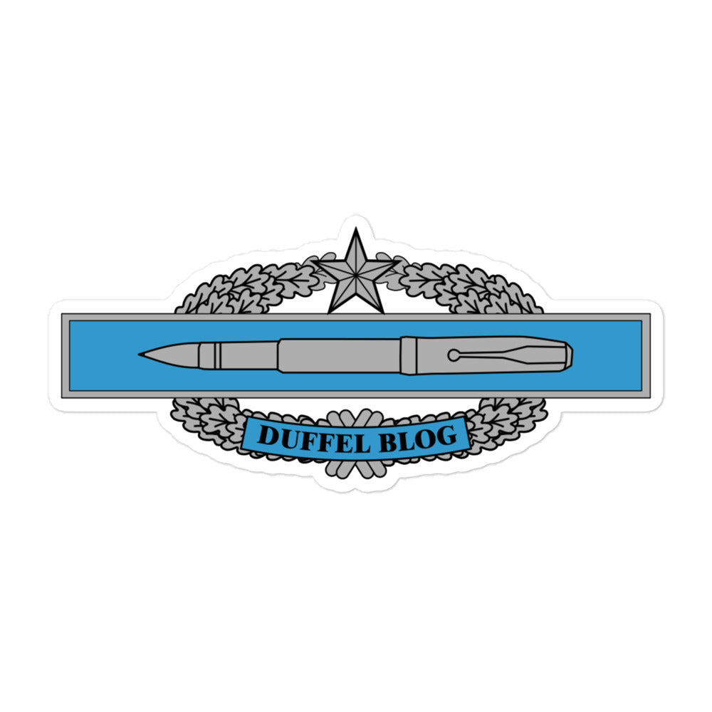 Duffel Blog combat pensmanship badge sticker