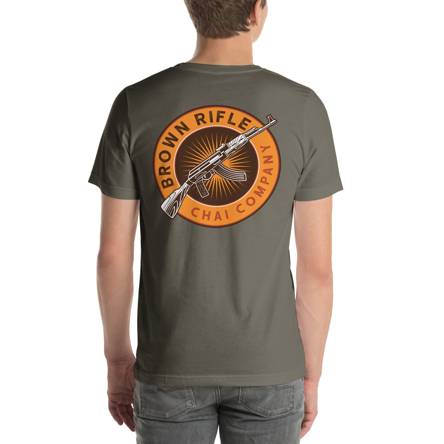 Men's Brown Rifle Chai Company shirt